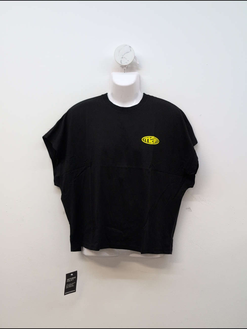 boohoMAN Extreme Oversized Boxy Man Printed Men's T Shirt Medium Black